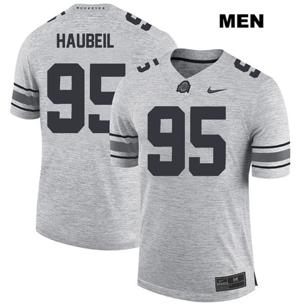 Ohio State Buckeyes Men's Blake Haubeil #95 Gray Authentic Nike College NCAA Stitched Football Jersey JH19R60QP